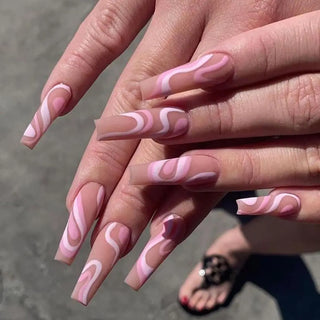  Glam Pink Cow Coffin Nails cashymart