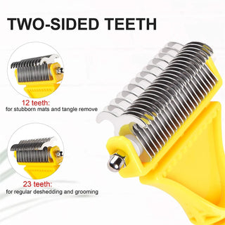  Dual-Sided Stainless Steel Pet Grooming Brush cashymart