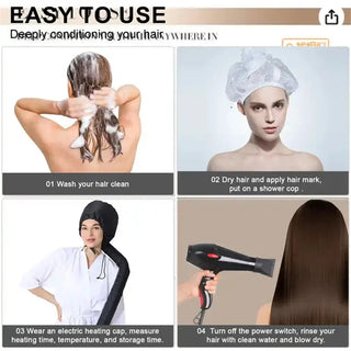 Drawstring Adjustable Net Plopping Cap for Fast Drying Hair