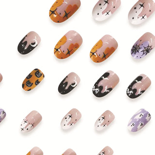  24pcs Cartoon Spider Bat Press-On Nails cashymart