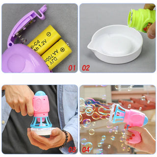  Summer Children's Electric Fan Bubble Gun Machine Water Toys cashymart