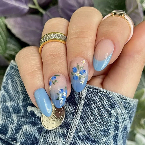 24 Pcs Matte Almond False Nails Set