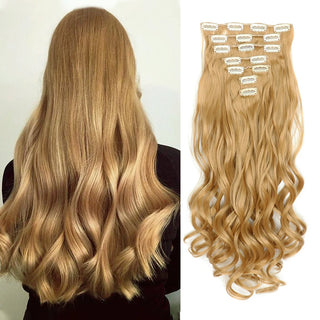  Clip In Hair Extensions 7 PCS 22 Inch Wavy Curly Synthetic Hair Pieces cashymart
