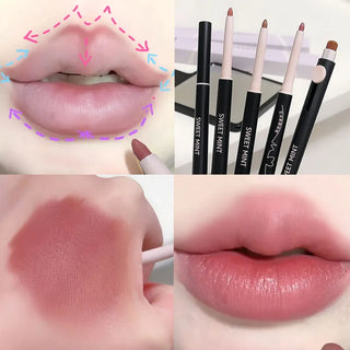  Double Head Lipliner Pencil with Brush Waterproof Lipstick cashymart