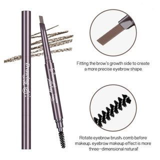  Natural Brown Waterproof Eyebrow Pencil With Brush For Precise Brows cashymart