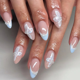 24 Pcs Matte Almond False Nails Set
