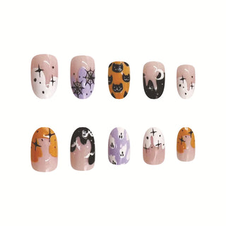 24pcs Cartoon Spider Bat Press-On Nails