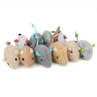  Interactive Catnip-Infused Faux Fur Mouse Toys - 3 to 200 Pcs Pack cashymart