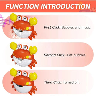  Bubble Machine Crab Frog Music Baby Shower Bath Toy cashymart