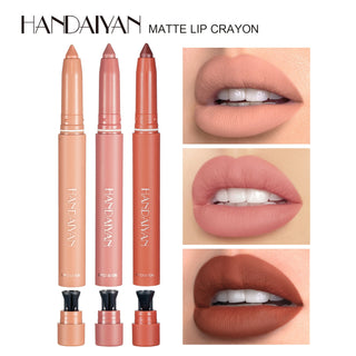  HANDAIYAN 12 Colors Crayon Lipstick High Pigment Velvet Lip Liner cashymart