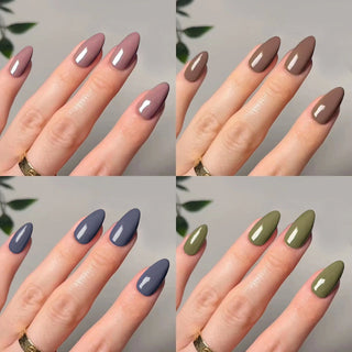 Classic Glossy Long Pointed Fake Nails Set cashymart