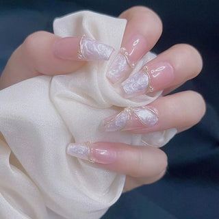  Sea Shells Handmade Press On Nails Ballerina cashymart