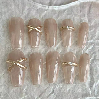  Sea Shells Handmade Press On Nails Ballerina cashymart