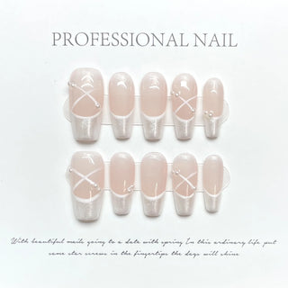  Sea Shells Handmade Press On Nails Ballerina cashymart