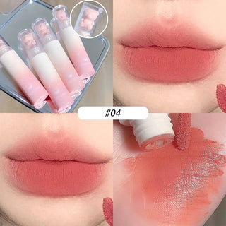  Cute Bear Velvet Lip Gloss Chestnut Red-brown Korean Lipstick cashymart