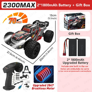  High-Speed 1:16 4WD RC Drift Monster Truck with LED Remote Control cashymart