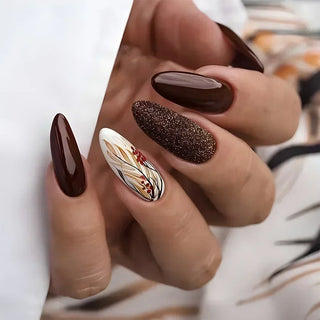 24 Pcs Matte Almond False Nails Set