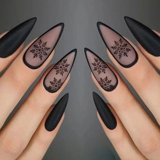 24Pcs Long Almond False Nails Set DIY Manicure