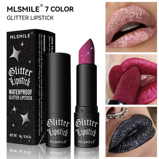  Waterproof Glitter Lipsticks Punk Style Nude Matte Cosmetic cashymart