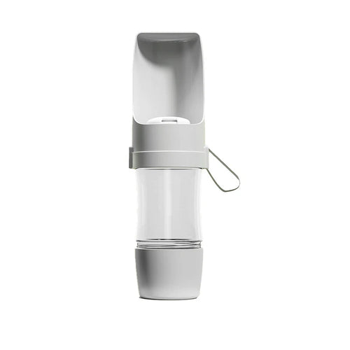 Bouteille d'eau de voyage 2-en-1 pour animaux de compagnie avec compartiment pour la nourriture