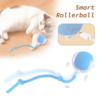  Rechargeable Smart Cat Toy Ball with Faux Tail and Auto Play Features cashymart