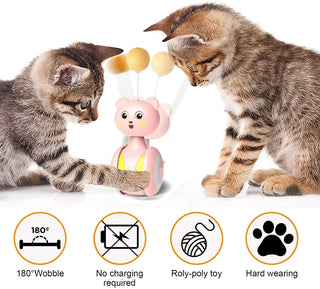  Interactive Feather Rolling Cat Toy cashymart