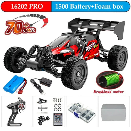 Carro RC Drift 4WD 1:16 de Alta Velocidade com LED - 70KM/H ou 50KM/H