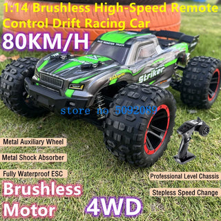  High-Speed 1:14 Brushless 4WD RC Drift Truck - 80KM/H Off-Road Adventure cashymart