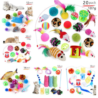  Interactive Foldable Cat Tunnel with Mouse Balls & Fish Toys cashymart