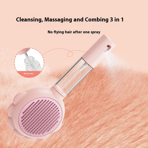  Self-Cleaning Pet Brush Comb with Spray cashymart