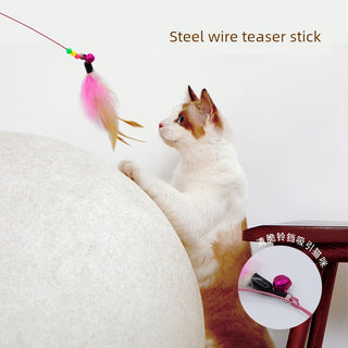  Bite-Resistant Cat Teaser with Bell cashymart