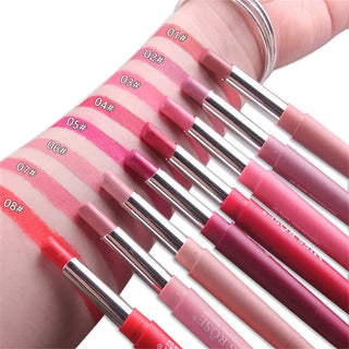  8 Colors Double Opening Lipstick Waterproof Lip Makeup Tools cashymart