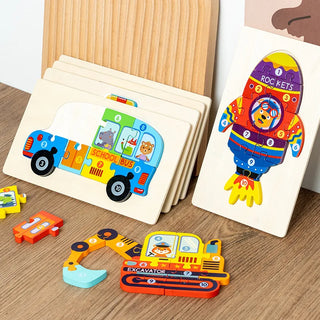  Educational Wooden 3D Car Puzzle cashymart