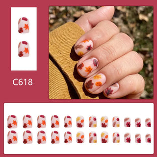  24 Pcs Autumn-Inspired Press-On Nails cashymart