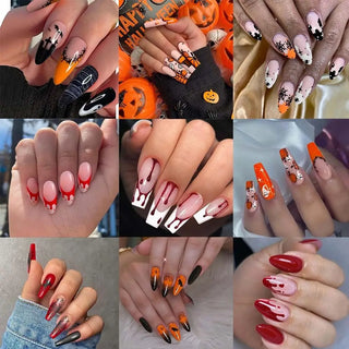  Halloween Bat & Spider Web Press-On Nails cashymart