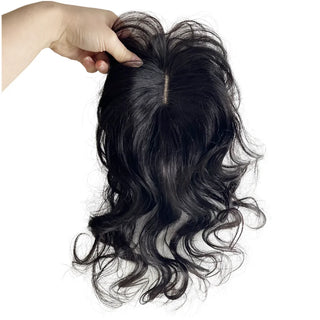  Natural Body Wavy Clip In Human Hair Topper cashymart