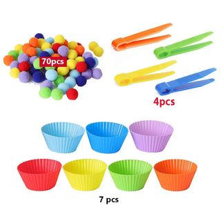  Rainbow Pompoms Sorting Game cashymart