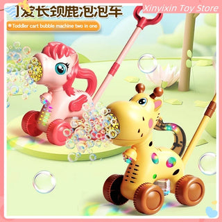  Bubble Machine Outdoor Hand Pushed Electric Toy Gift cashymart