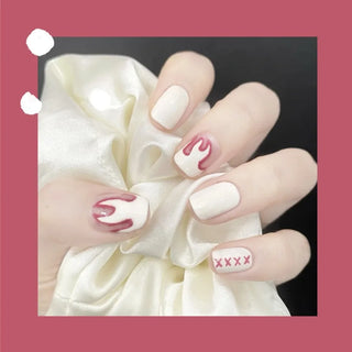  Charming Pink Flame Long Ballet Press-On Nails cashymart