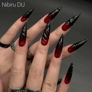  24Pcs Halloween Blood Press on Nails Set cashymart