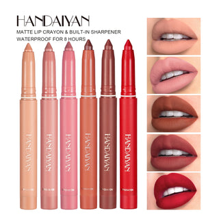  HANDAIYAN 12 Colors Crayon Lipstick High Pigment Velvet Lip Liner cashymart