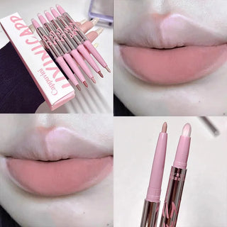  Nude Matte Lip Liner With Lip Brush Korean Natural Pink cashymart