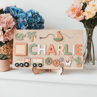  Puzzle Board Wooden Names cashymart