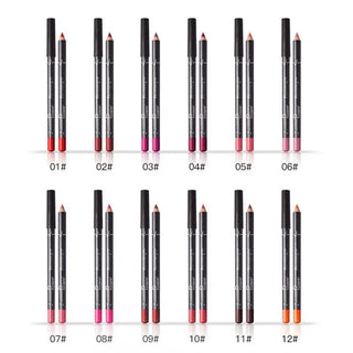  12Pcs/Set Waterproof Pencil Lipstick Set Pen Matte Lip Liner cashymart