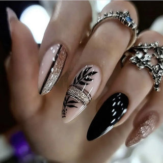 24 Pcs Matte Almond False Nails Set