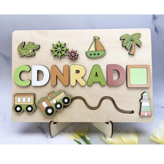  Wooden Baby Name Puzzle Board cashymart