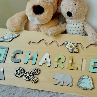  Puzzle Board Wooden Names cashymart