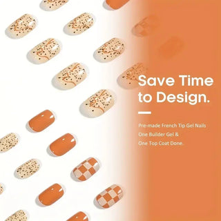  Shimmering Orange Press-On Nails cashymart