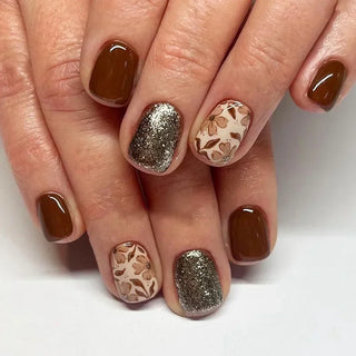  Shimmering Orange Press-On Nails cashymart