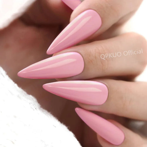  Shiny Black Stiletto Fake Nails cashymart